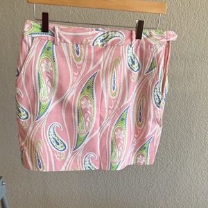 Ralph Lauren Polo Pink Paisley Women's golf skirt size 2 NWT Smoke Free